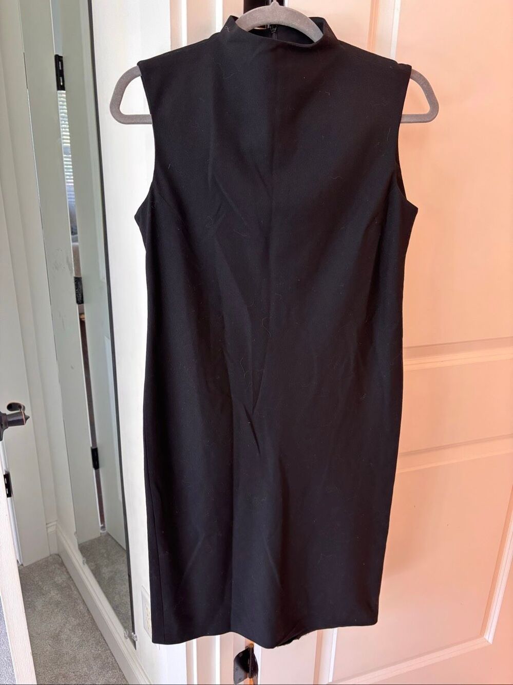 Ralph Lauren Black Wool Sleeveless Mock-Neck Midi Sheath Dress C18 Sz 8P $218 - Picture 3 of 9